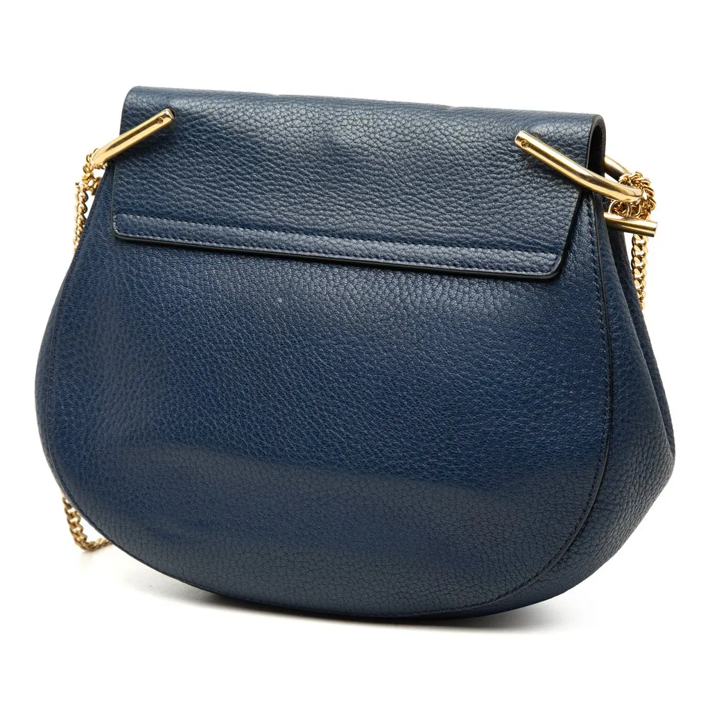 Chloé Small Leather Drew Crossbody Blue Leather Very good - Back View