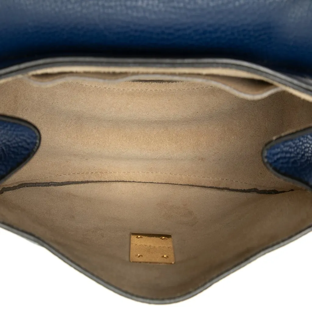 Chloé Small Leather Drew Crossbody Blue Leather Very good - Model View