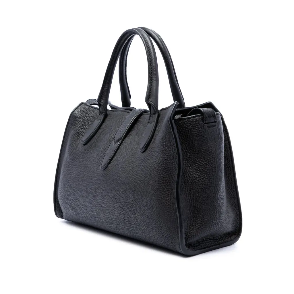 Gucci Small Grained Calfskin Soft Jackie Tote Black Leather Very good - Back View