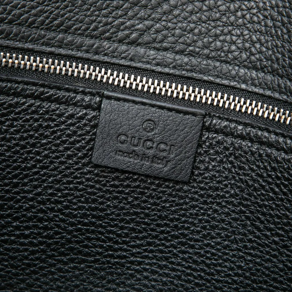 Gucci Small Grained Calfskin Soft Jackie Tote Black Leather Very good - Box View