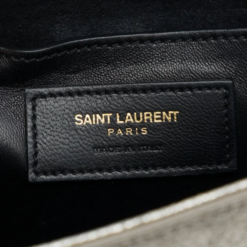 Saint Laurent Metallic Calfskin Cassandre Clutch Gold Leather Good - Box View