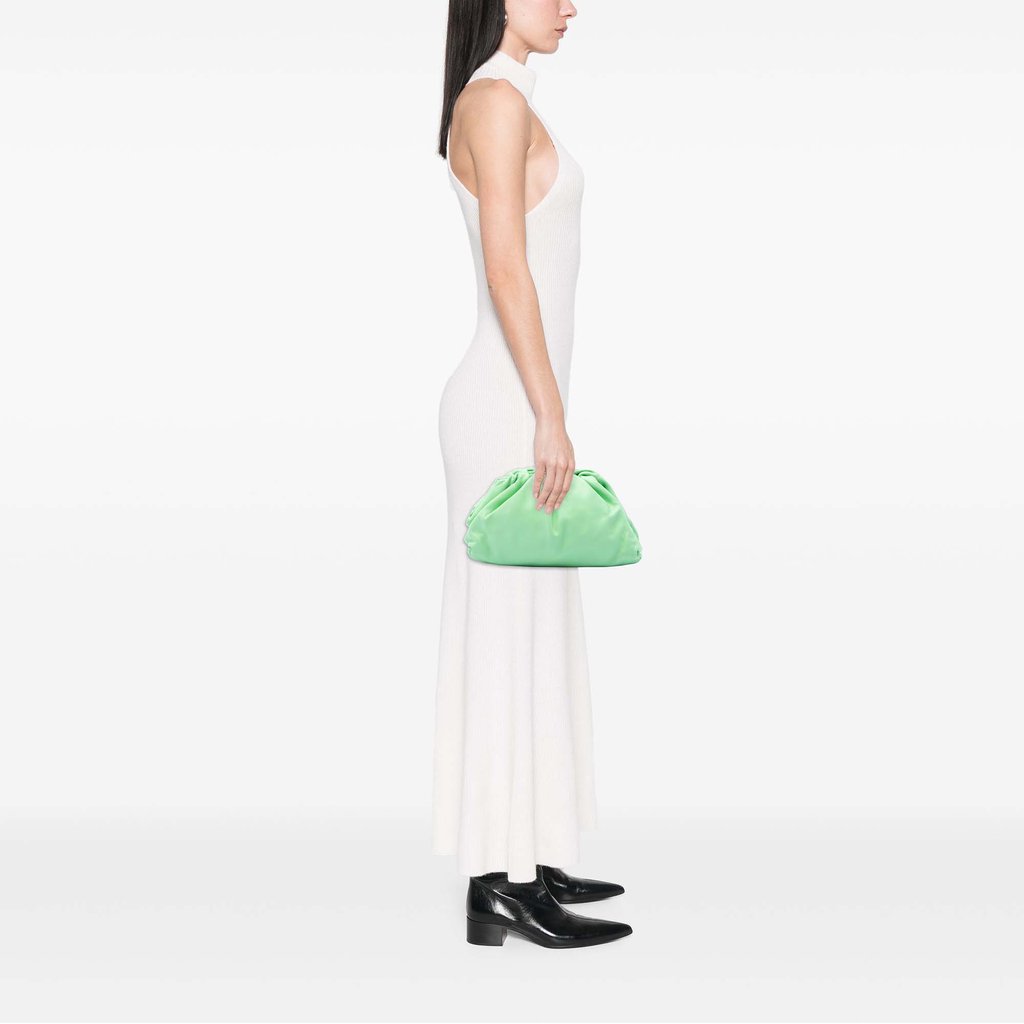 Bottega Veneta Teen Lambskin Pouch Green Large Leather