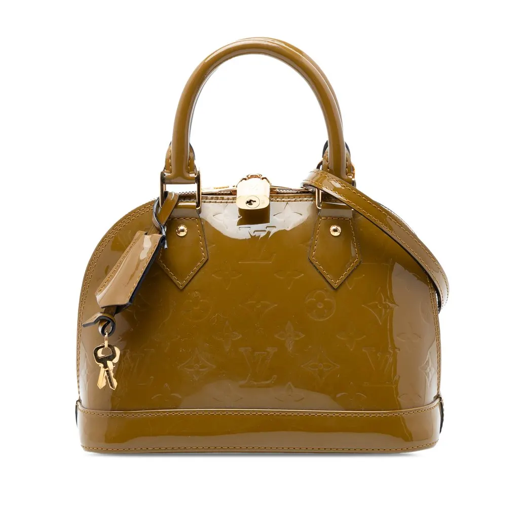 Louis Vuitton Monogram Vernis Alma BB Green Leather Very good - Front View