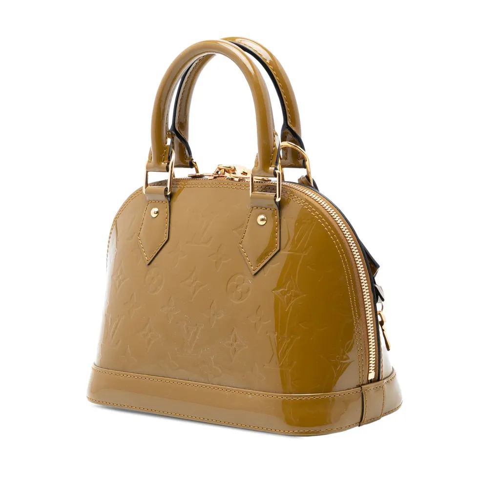 Louis Vuitton Monogram Vernis Alma BB Green Leather Very good - Back View