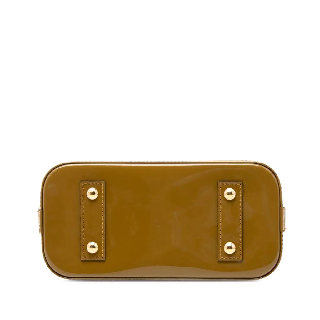 Louis Vuitton Monogram Vernis Alma BB Green Leather Very good - Inside View