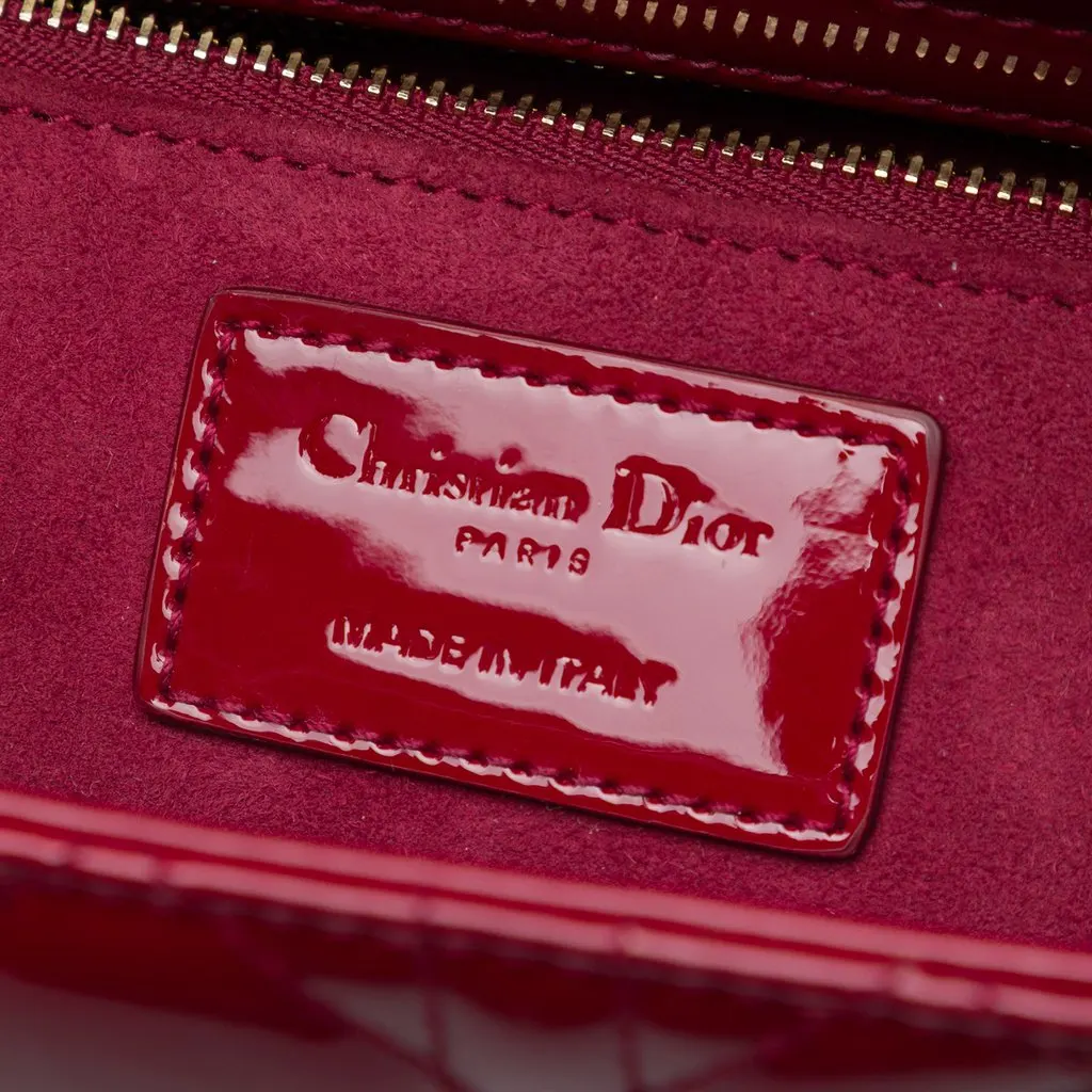 Dior Medium Patent Cannage Lady Dior Red Leather Very good - Box View