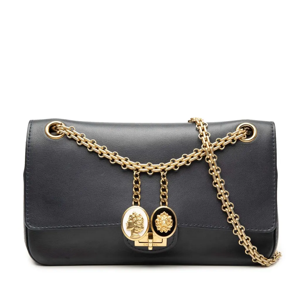 Chanel Calfskin Reissue 2.55 Medallion Nude Double Flap 225 Blue Leather Very good - Front View