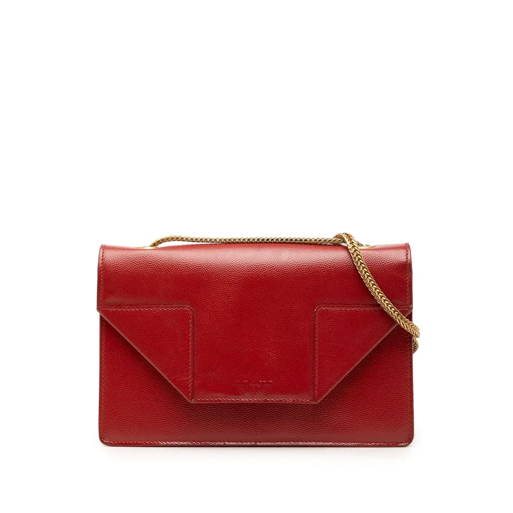Saint Laurent Small Grain de Poudre Betty Crossbody Red Leather Very good - Front View