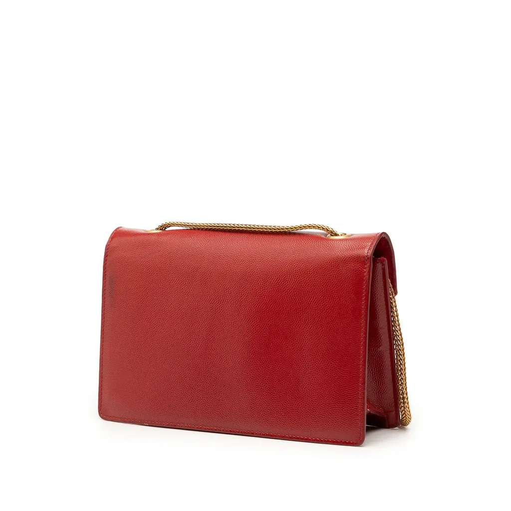 Saint Laurent Small Grain de Poudre Betty Crossbody Red Leather Very good - Back View