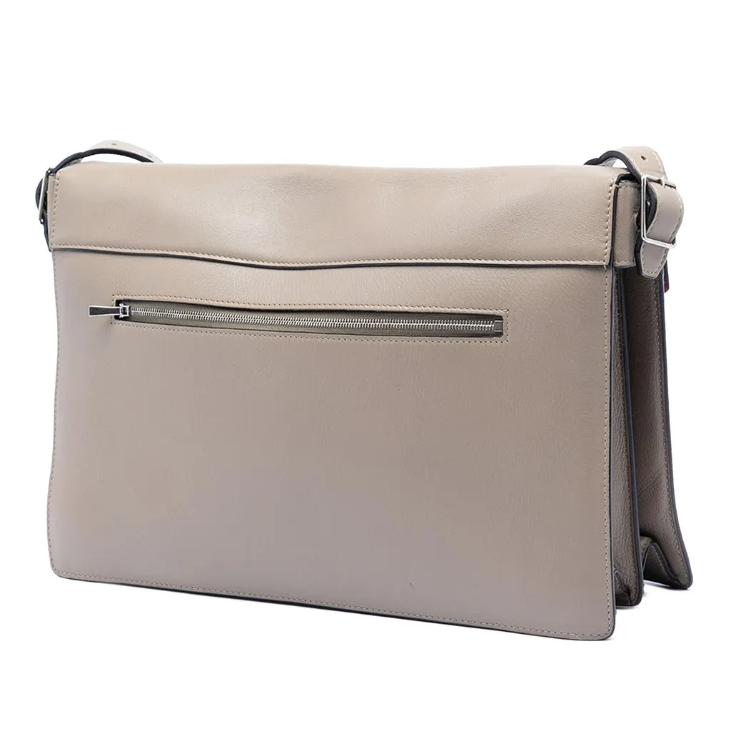 Celine Multicolor Leather and Pony Hair Diamond Shoulder Bag Grey Leather Very good - Back View