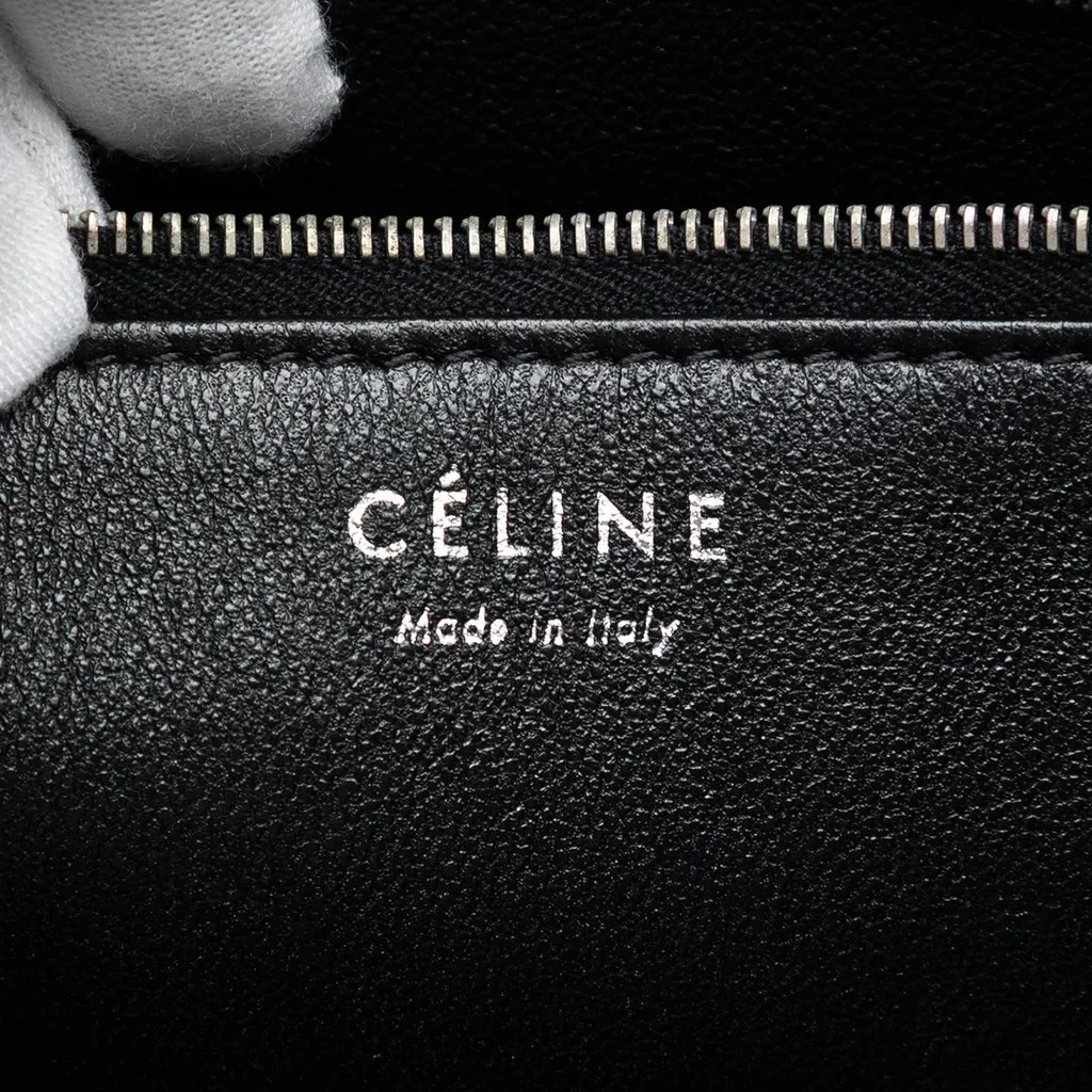 Celine Multicolor Leather and Pony Hair Diamond Shoulder Bag Grey Leather Very good - Box View