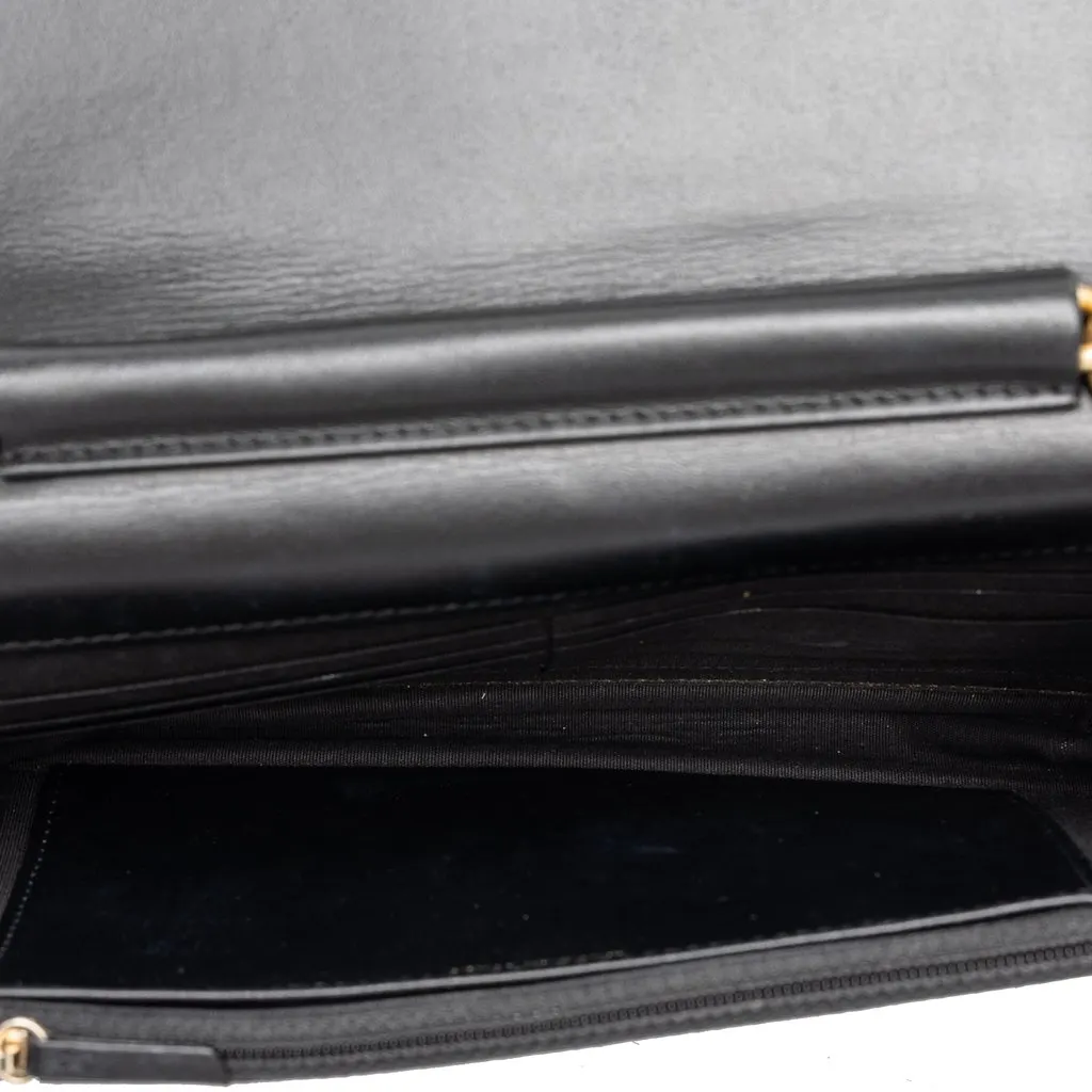 Chanel Quilted Caviar Boy Wallet on Chain Black Leather Very good - Model View