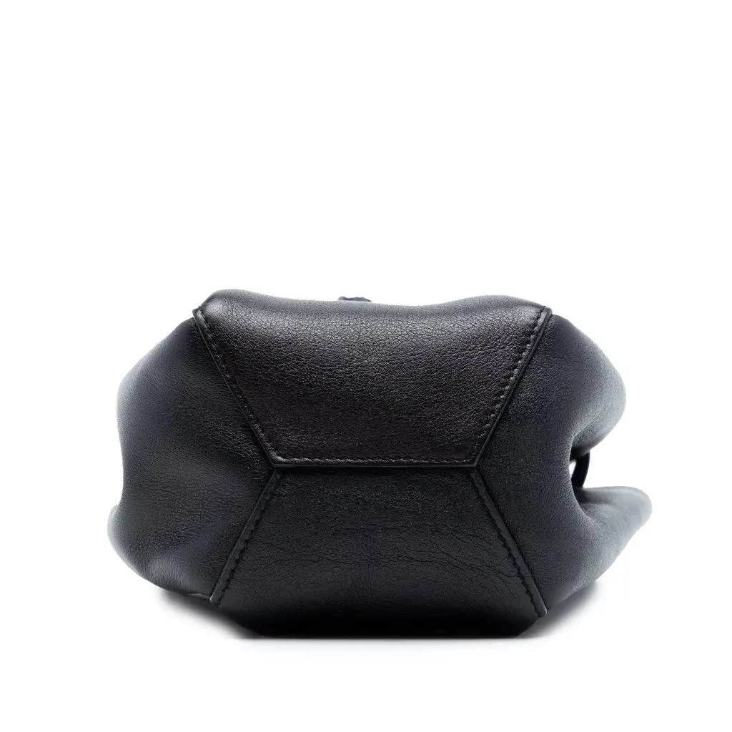 Saint Laurent Mini Leather Monogram Embellished Bourse Bucket Bag Black Leather Very good - Inside View