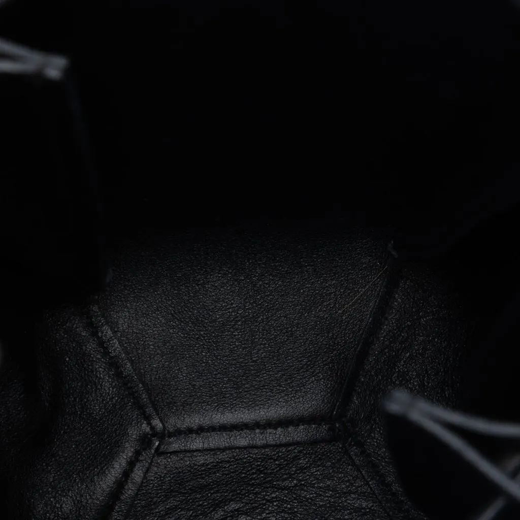 Saint Laurent Mini Leather Monogram Embellished Bourse Bucket Bag Black Leather Very good - Model View