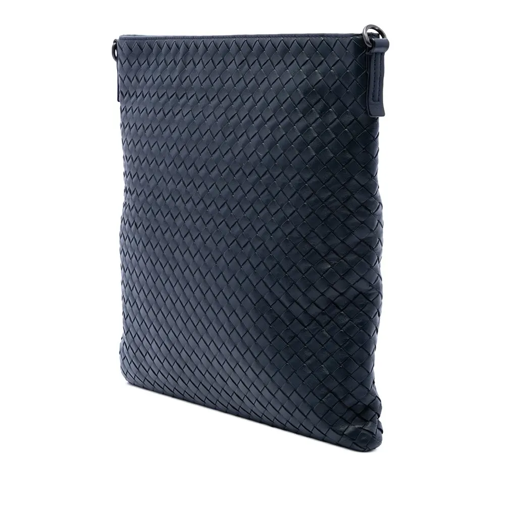 Bottega Veneta Nappa Intrecciato VN Crossbody Blue Leather Very good - Back View