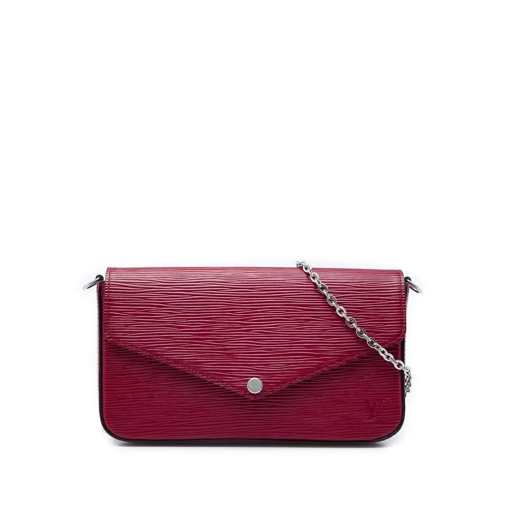 Louis Vuitton Epi Pochette Felicie Red Leather Very good - Front View