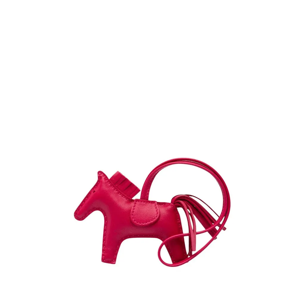 Hermès Milo Lambskin GriGri Rodeo Bag Charm PM Pink Leather Good - Front View