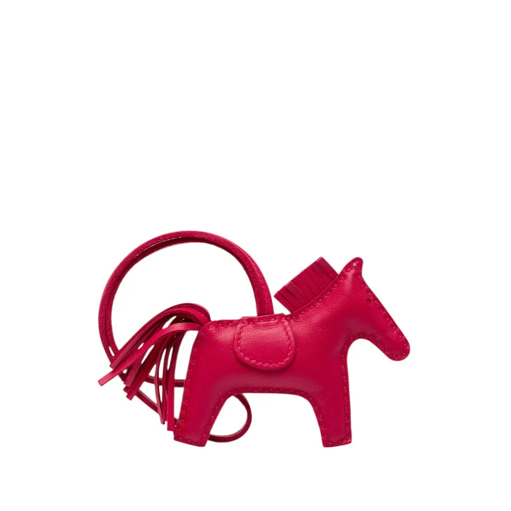 Hermès Milo Lambskin GriGri Rodeo Bag Charm PM Pink Leather Good - Back View