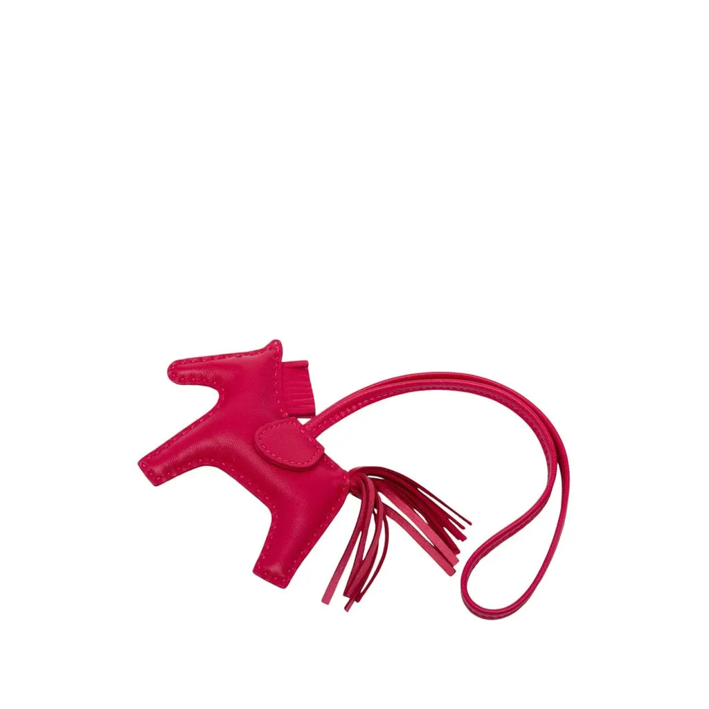Hermès Milo Lambskin GriGri Rodeo Bag Charm PM Pink Leather Good - Inside View