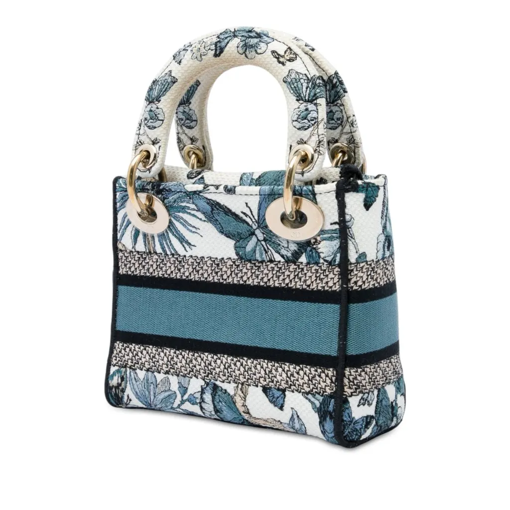Dior Mini Embroidered Canvas Toile de Jouy Mexico Lady D Lite White Canvas Very good - Back View