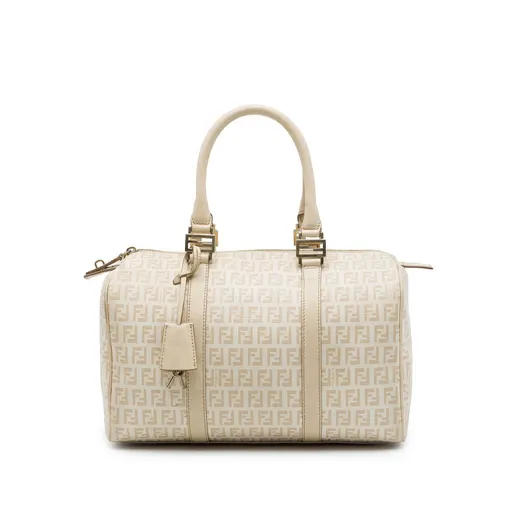 Fendi Zucchino Spalmati Forever Bauletto Boston Bag