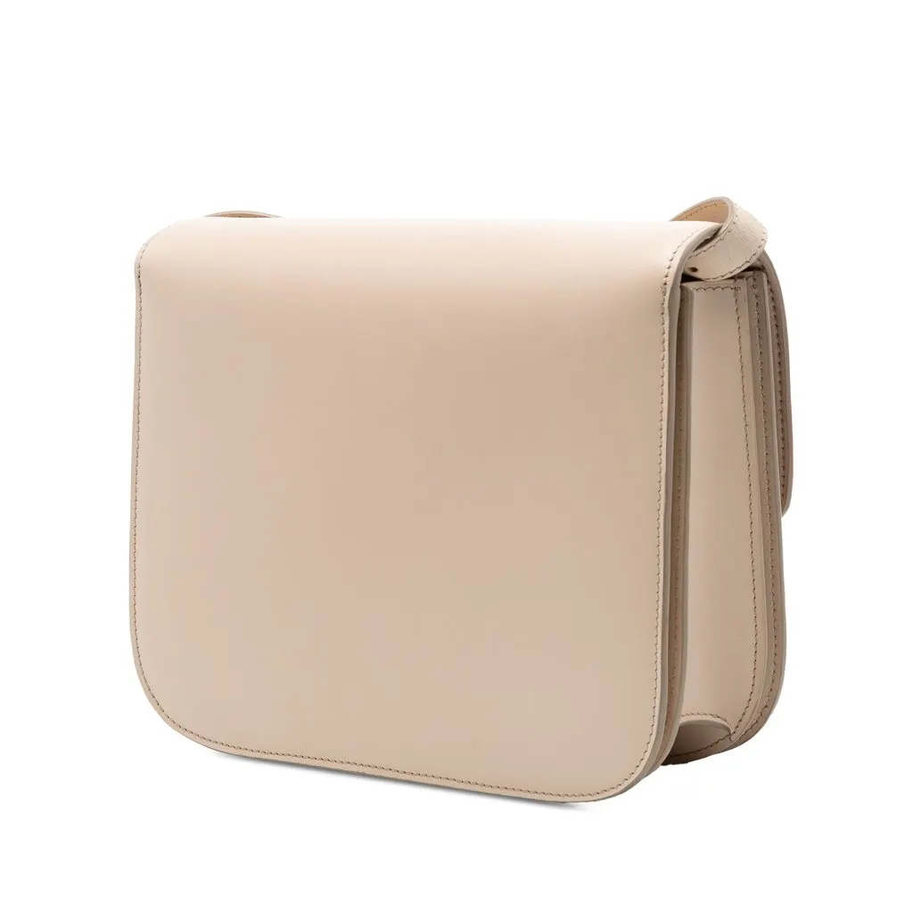 Celine Medium Calfskin Classic Box Beige Leather Very good - Back View