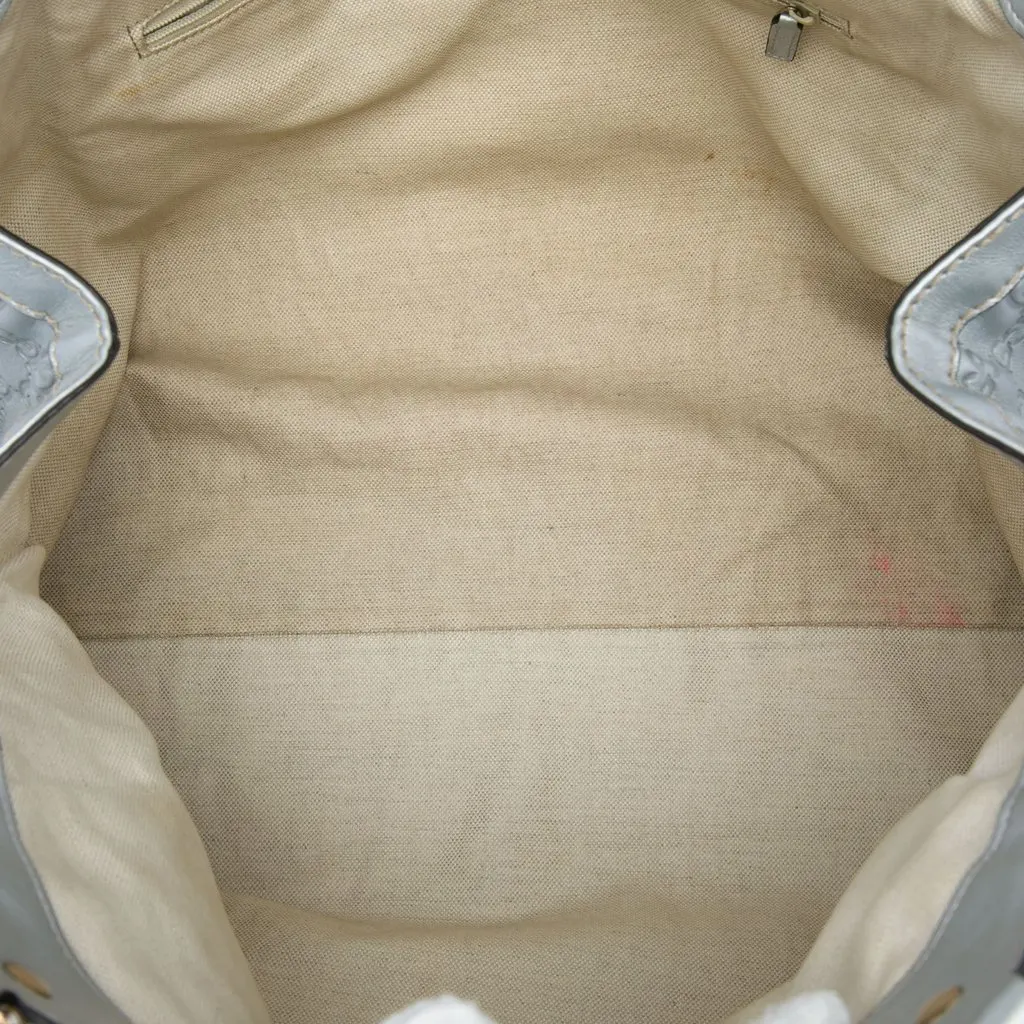 Gucci Large Guccissima Sukey Tote Silver Leather Very good - Model View