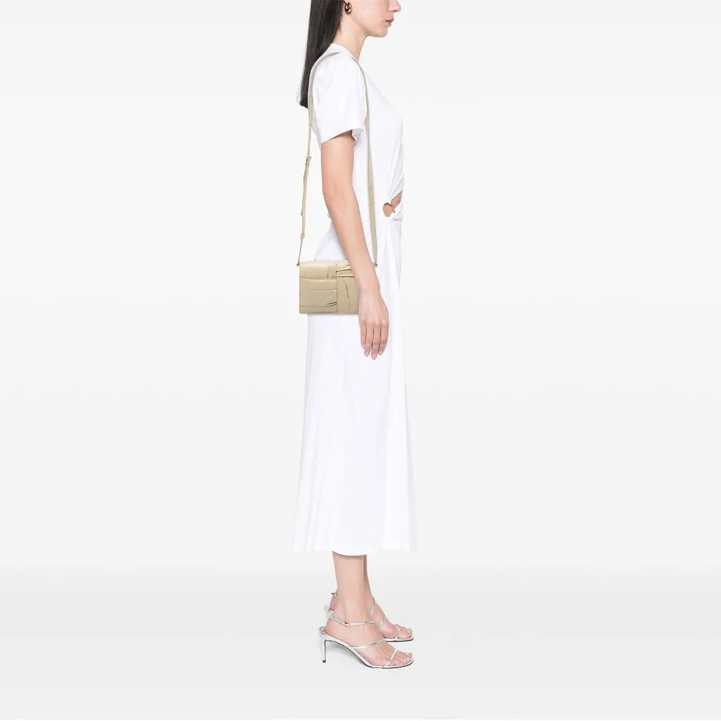 Bottega Veneta Mini Calfskin Intrecciato Pleated Cassette Crossbody Beige Leather Very good - Box View