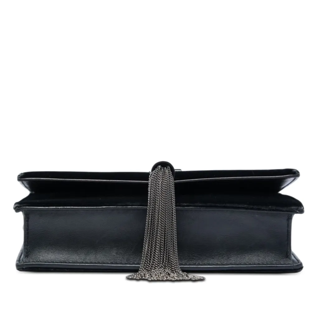 Saint Laurent Velvet Crystal Monogram Kate Tassel Wallet on Chain Black Very good - Inside View