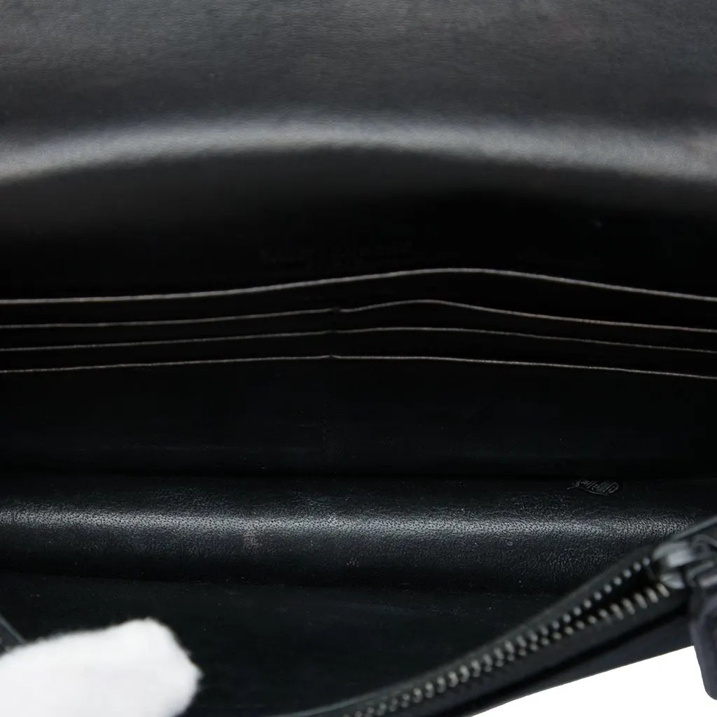 Saint Laurent Velvet Crystal Monogram Kate Tassel Wallet on Chain Black Very good - Model View