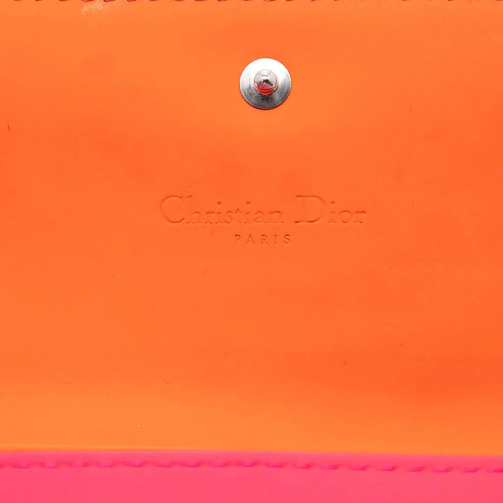 Dior Bicolor Lambskin Cannage Lady Dior Wallet on Chain Pink Leather Very good - Box View