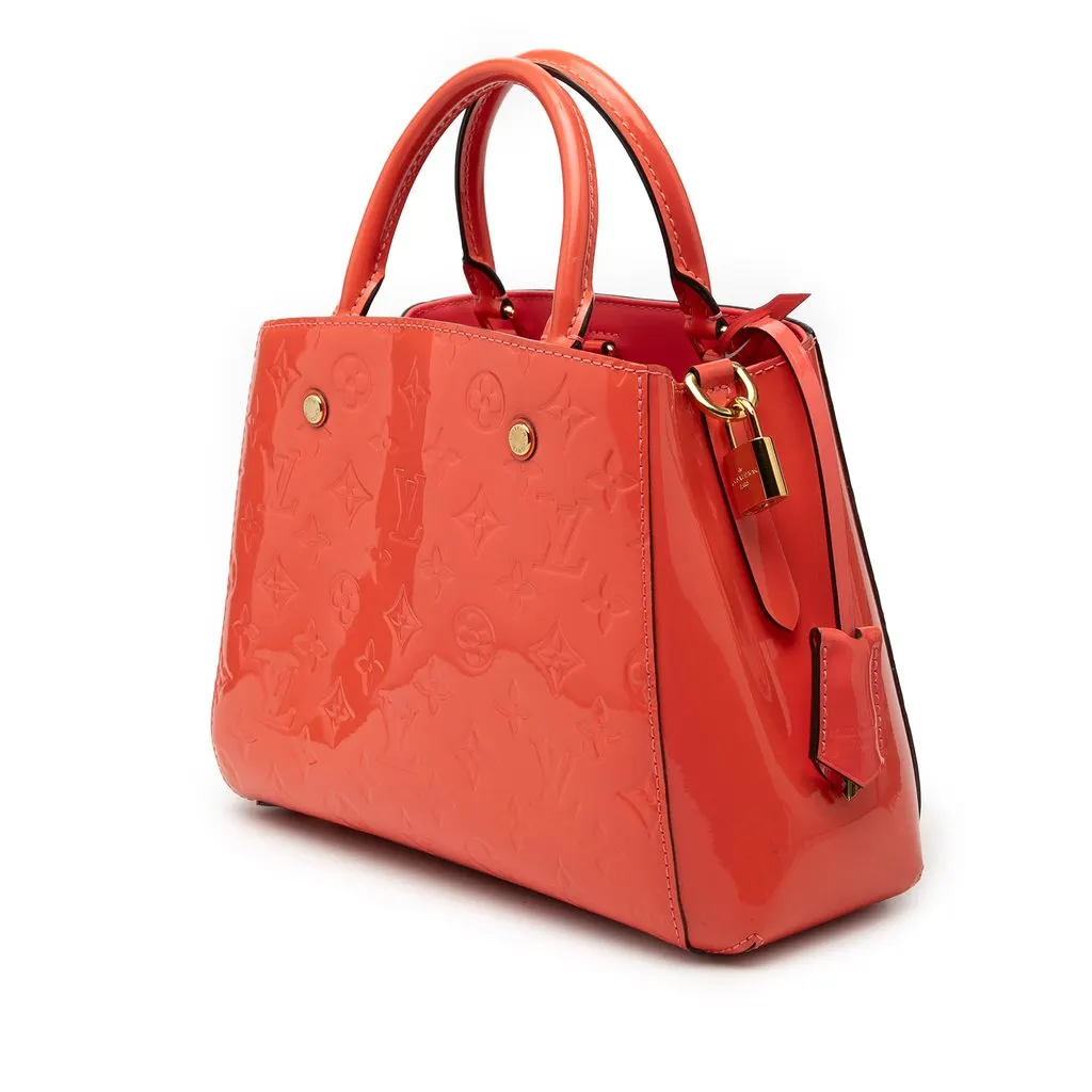 Louis Vuitton Monogram Vernis Montaigne BB Orange Leather Very good - Back View