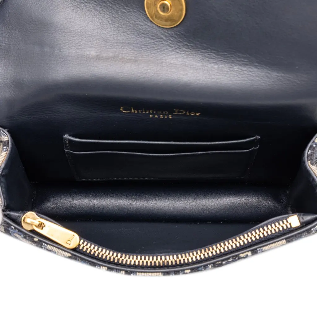 Dior Oblique Canvas Saddle Belt Bag Blue Canvas Very good - Model View