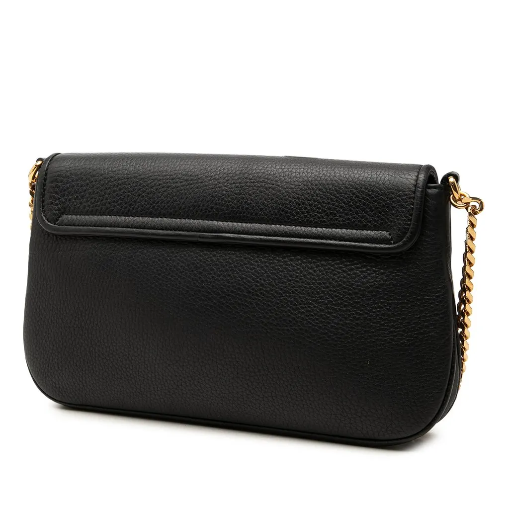Gucci Medium Calfskin 1973 Chain Shoulder Bag Black Leather Very good - Back View