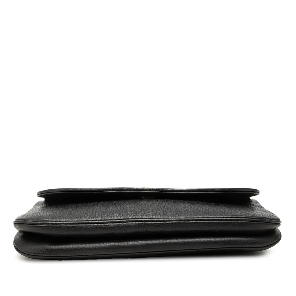 Gucci Medium Calfskin 1973 Chain Shoulder Bag Black Leather Very good - Inside View