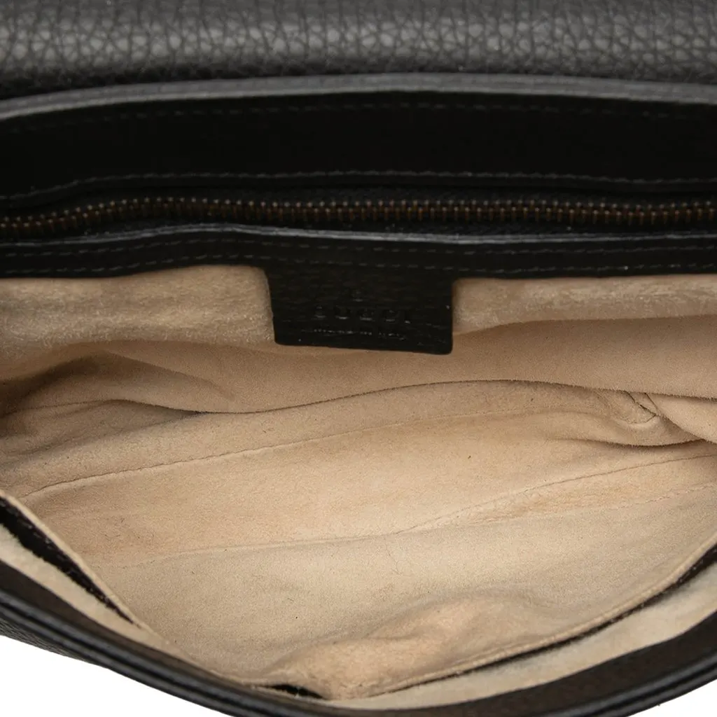 Gucci Medium Calfskin 1973 Chain Shoulder Bag Black Leather Very good - Model View