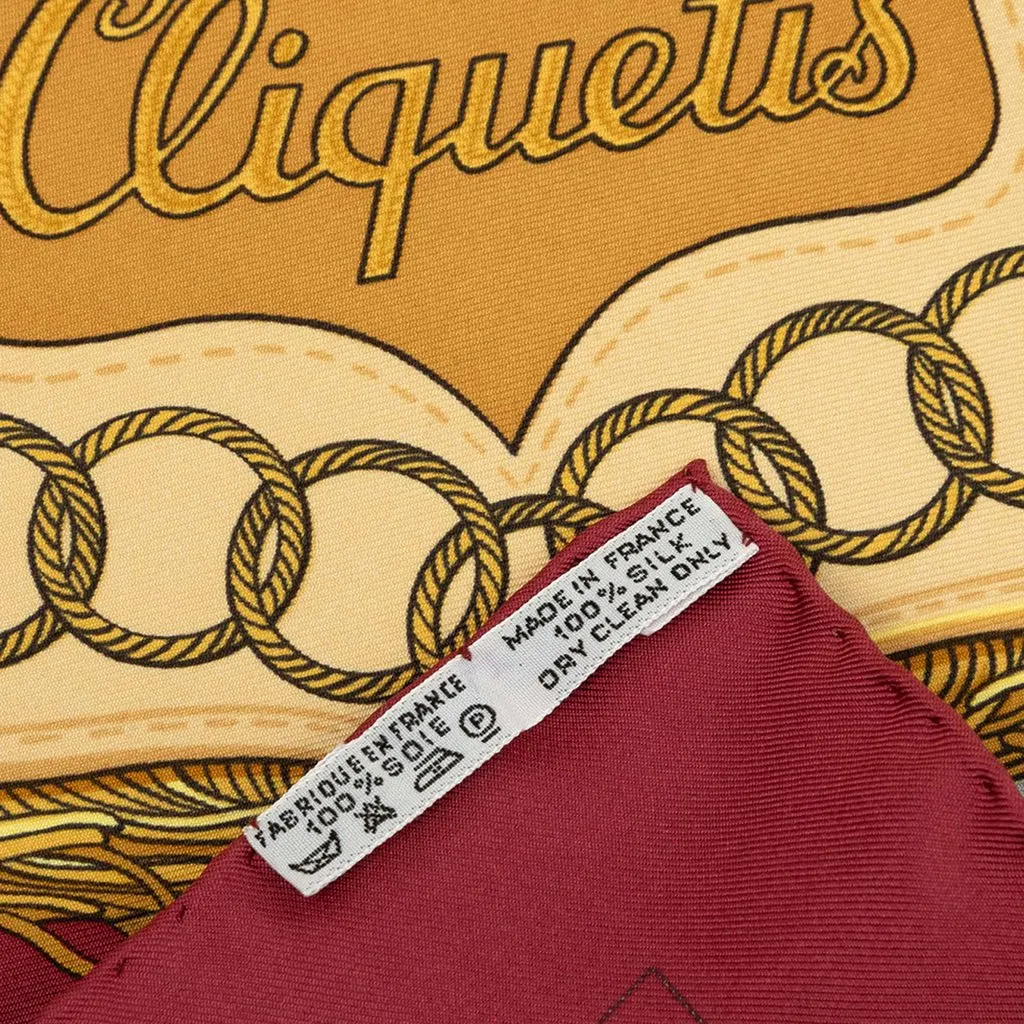 Hermès Cliquetis Silk Scarf 90 Red Silk Very good - Box View