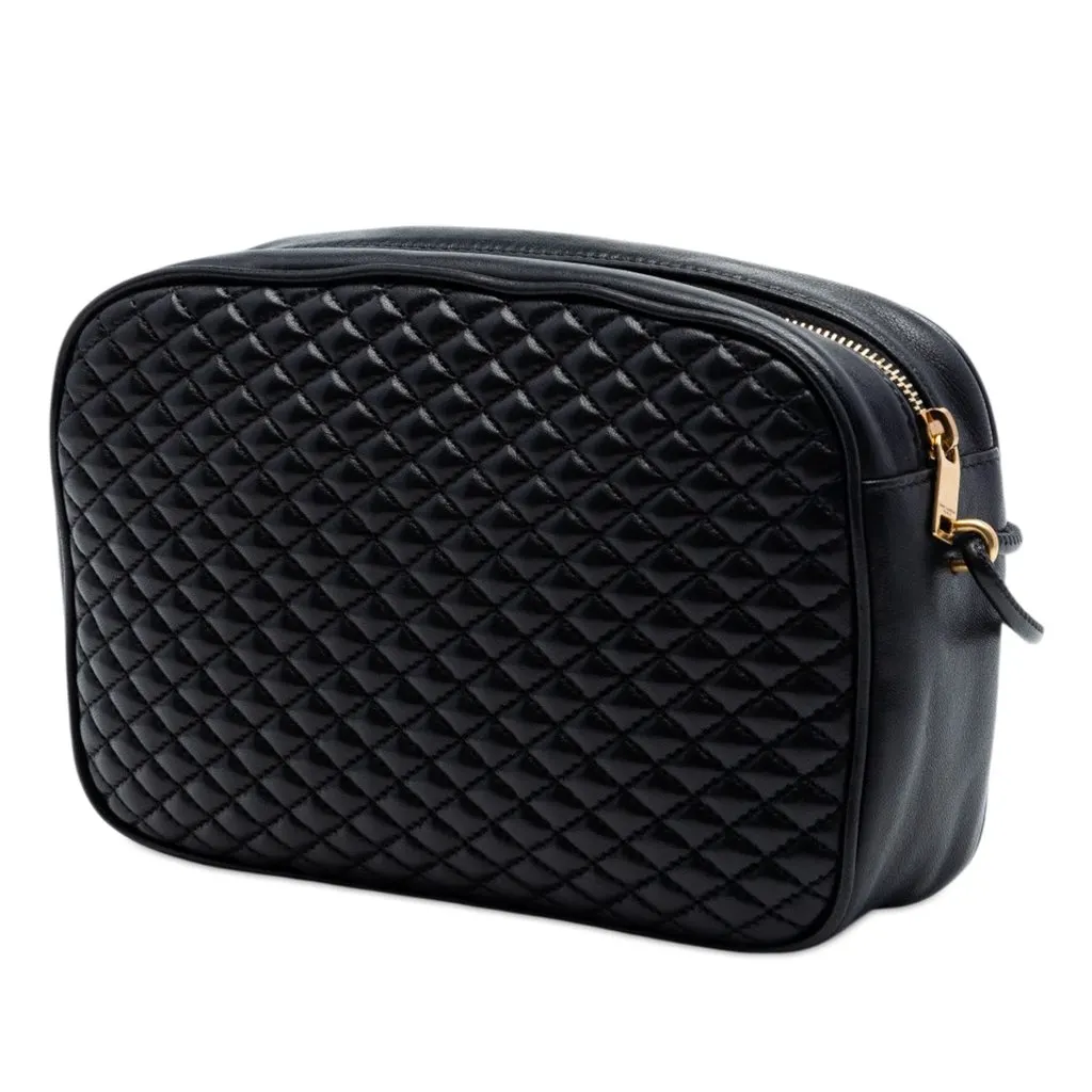 Saint Laurent Quilted Lambskin Victoire Camera Bag Black Leather Very good - Back View