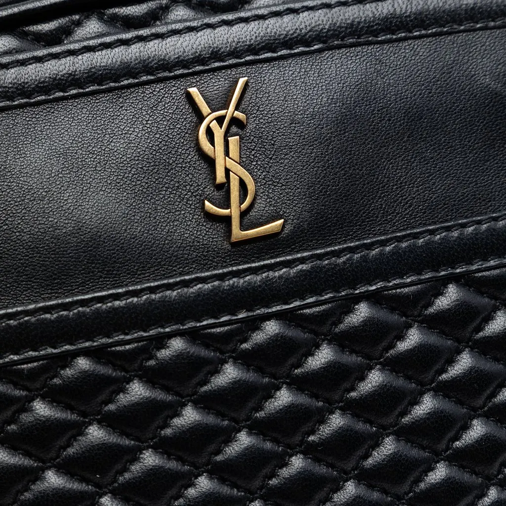 Saint Laurent Quilted Lambskin Victoire Camera Bag Black Leather Very good - Model View
