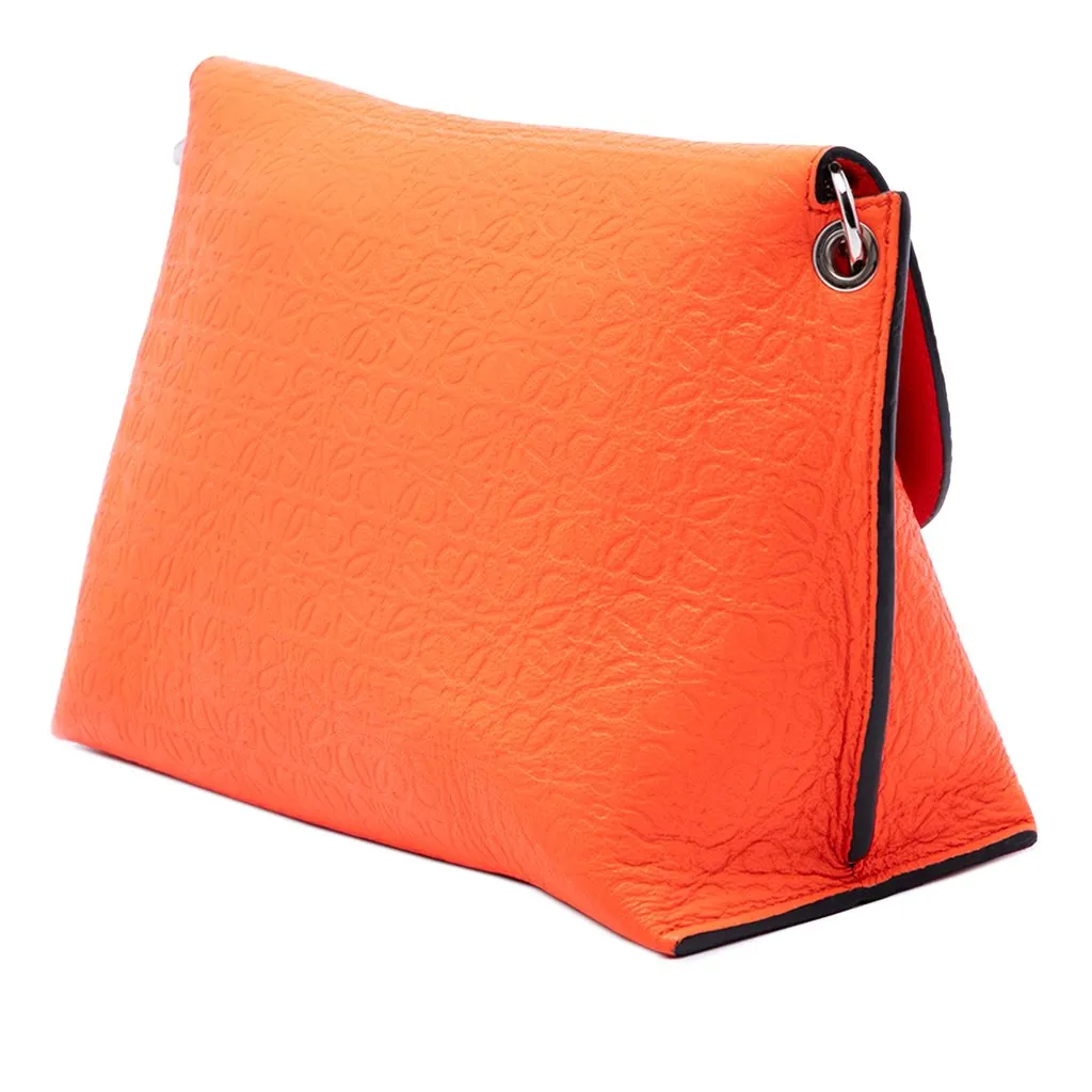 Loewe Embossed Anagram Leather Repeat Avenue Crossbody Orange Leather Very good - Back View