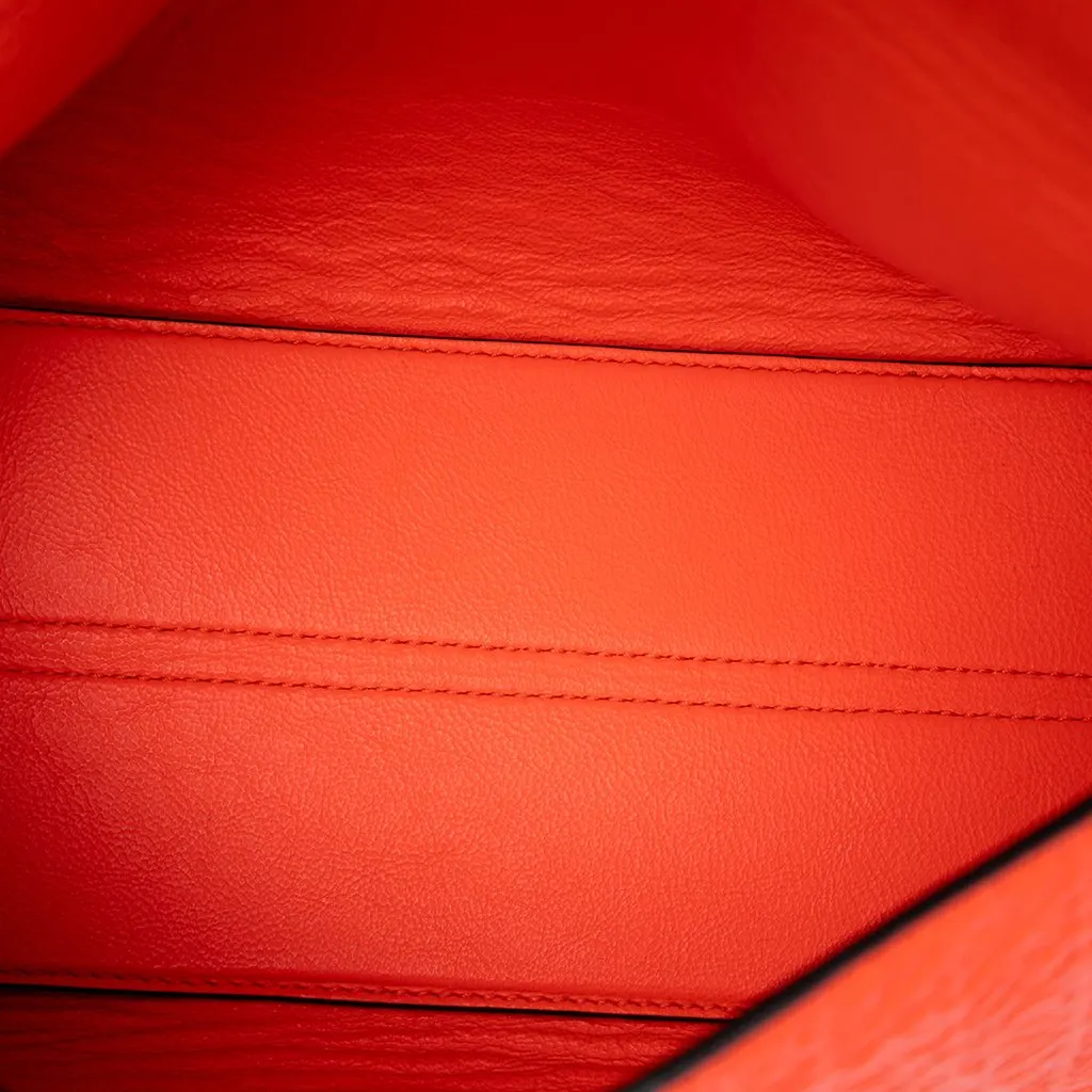 Loewe Embossed Anagram Leather Repeat Avenue Crossbody Orange Leather Very good - Model View