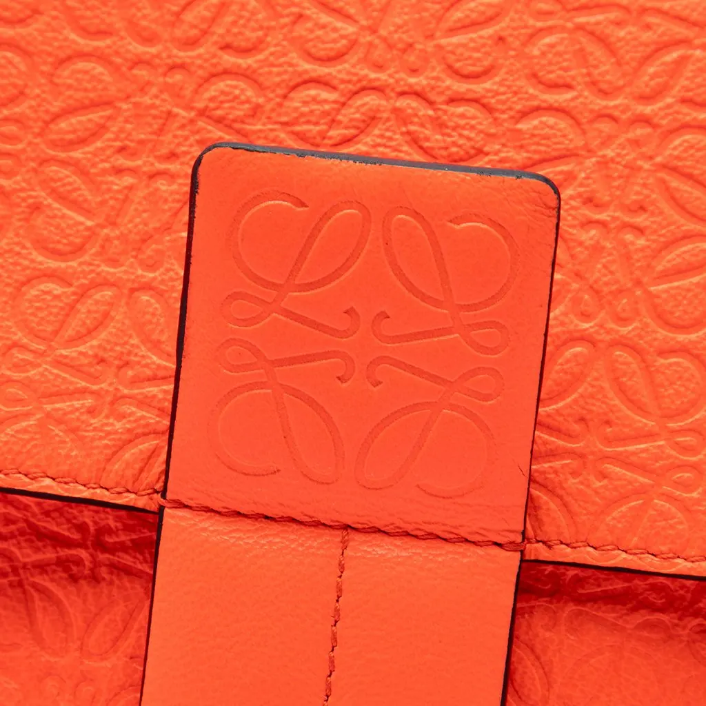 Loewe Embossed Anagram Leather Repeat Avenue Crossbody Orange Leather Very good - Box View