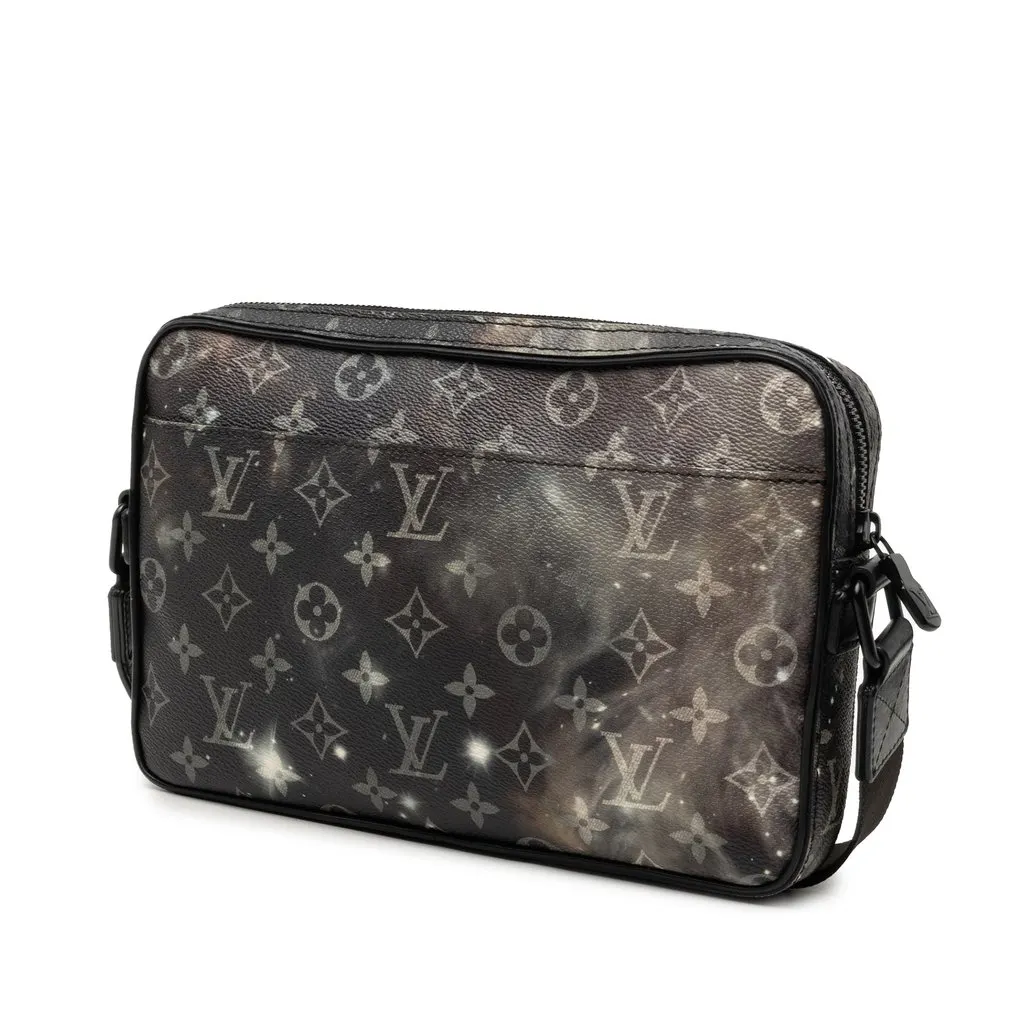 Louis Vuitton Monogram Galaxy Alpha Messenger Bag Black Canvas Good - Back View