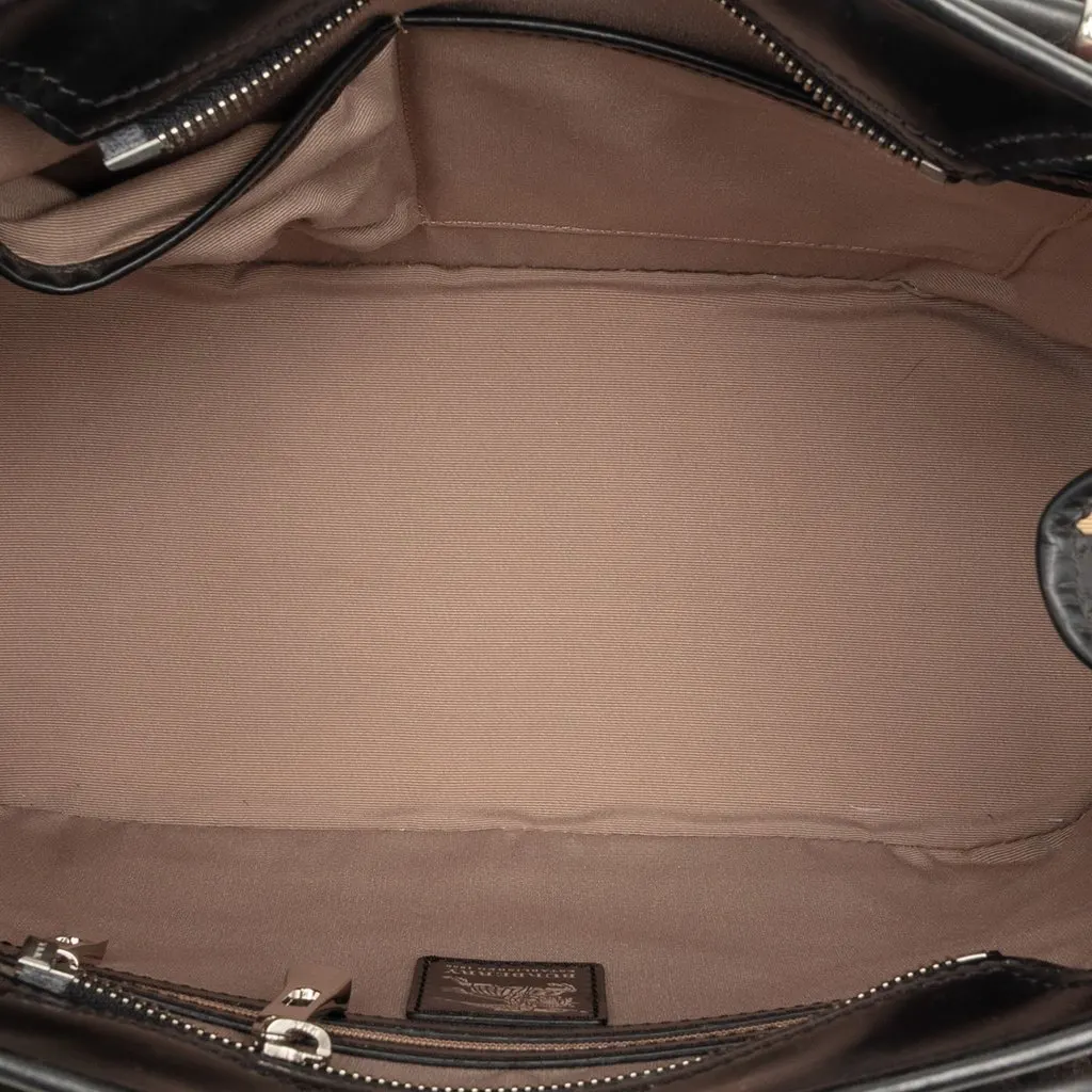 Burberry Supernova Check Coated Canvas Handbag Beige Good - Model View