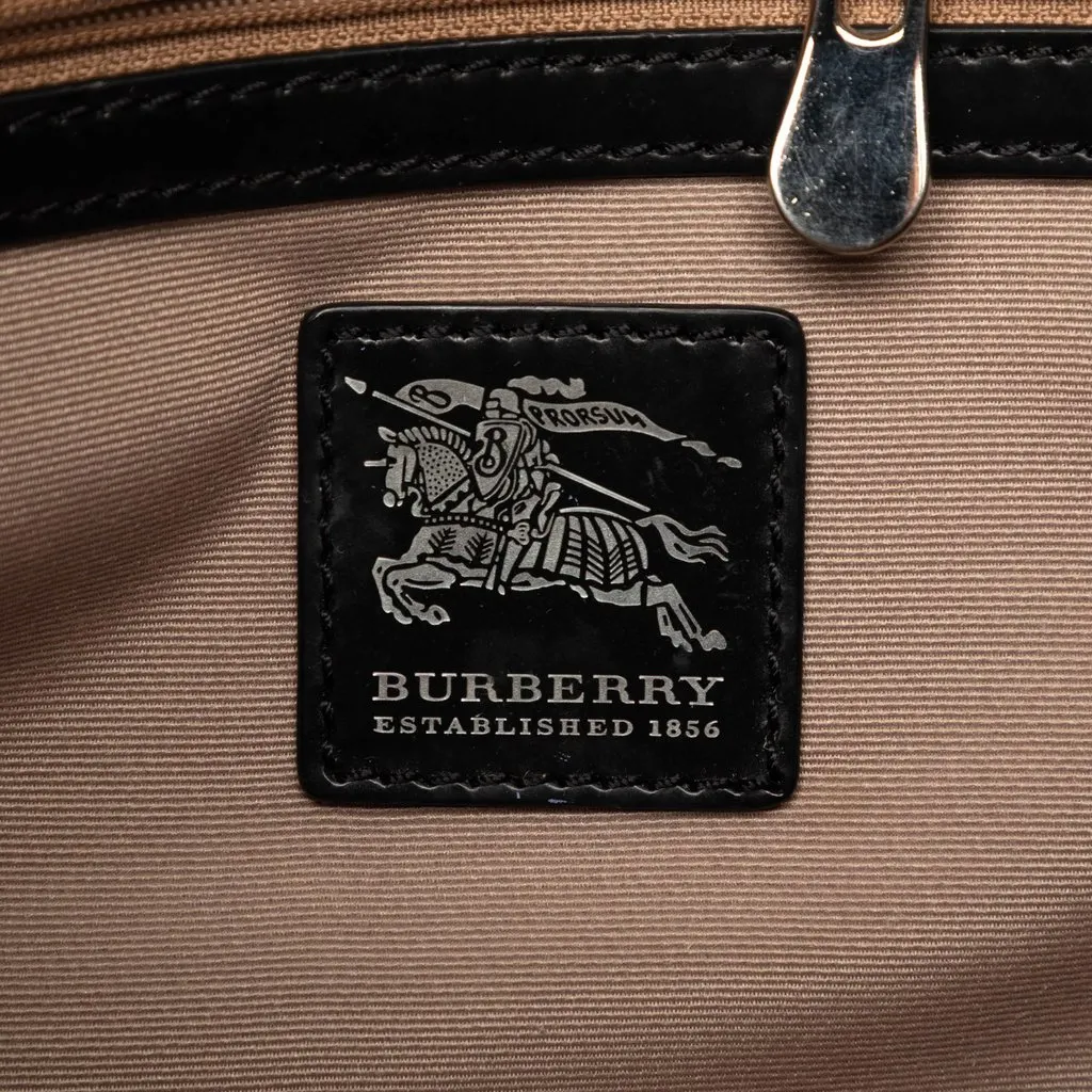 Burberry Supernova Check Coated Canvas Handbag Beige Good - Box View
