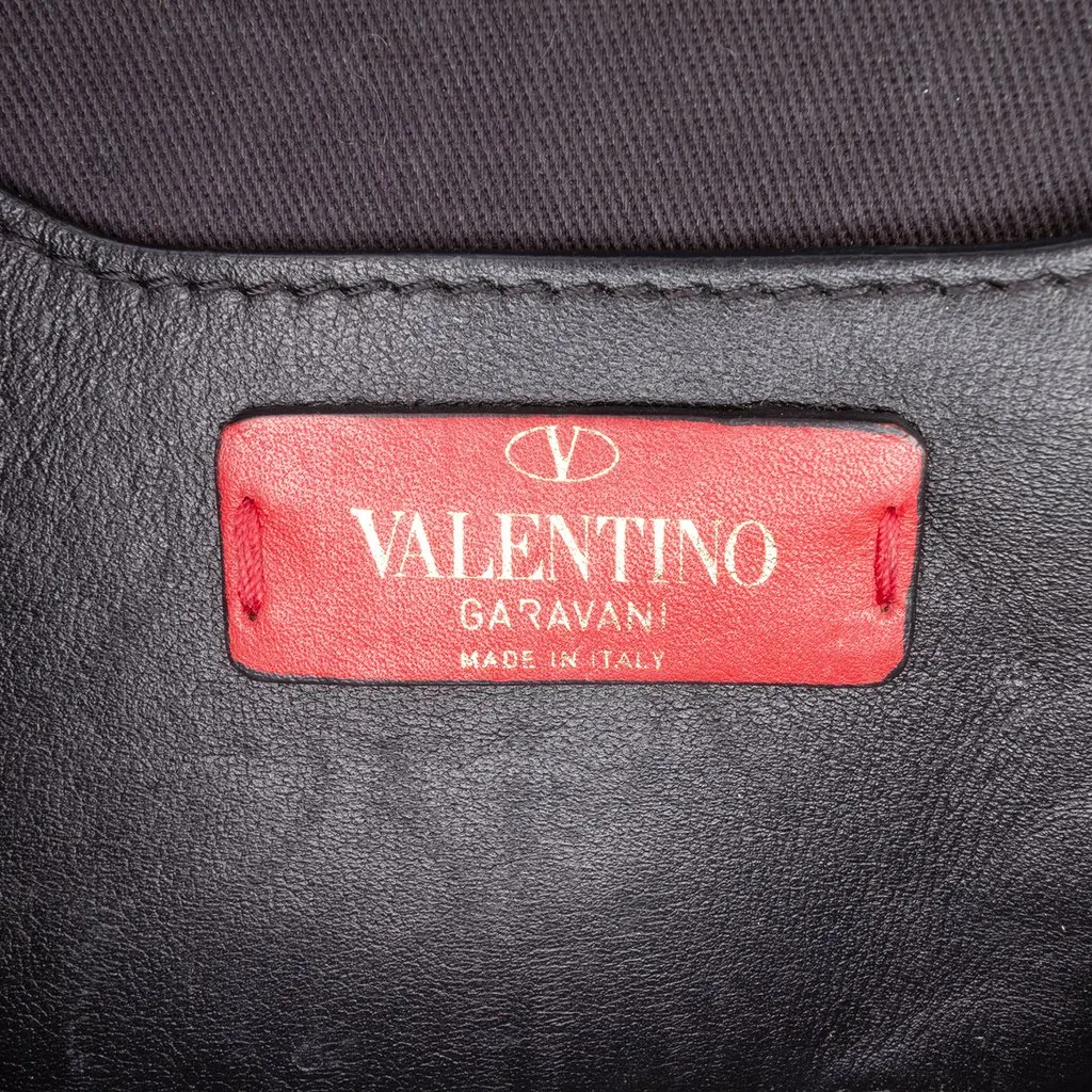 Valentino Small Leather Rockstud Flip Lock Chain Crossbody Black Leather Very good - Box View