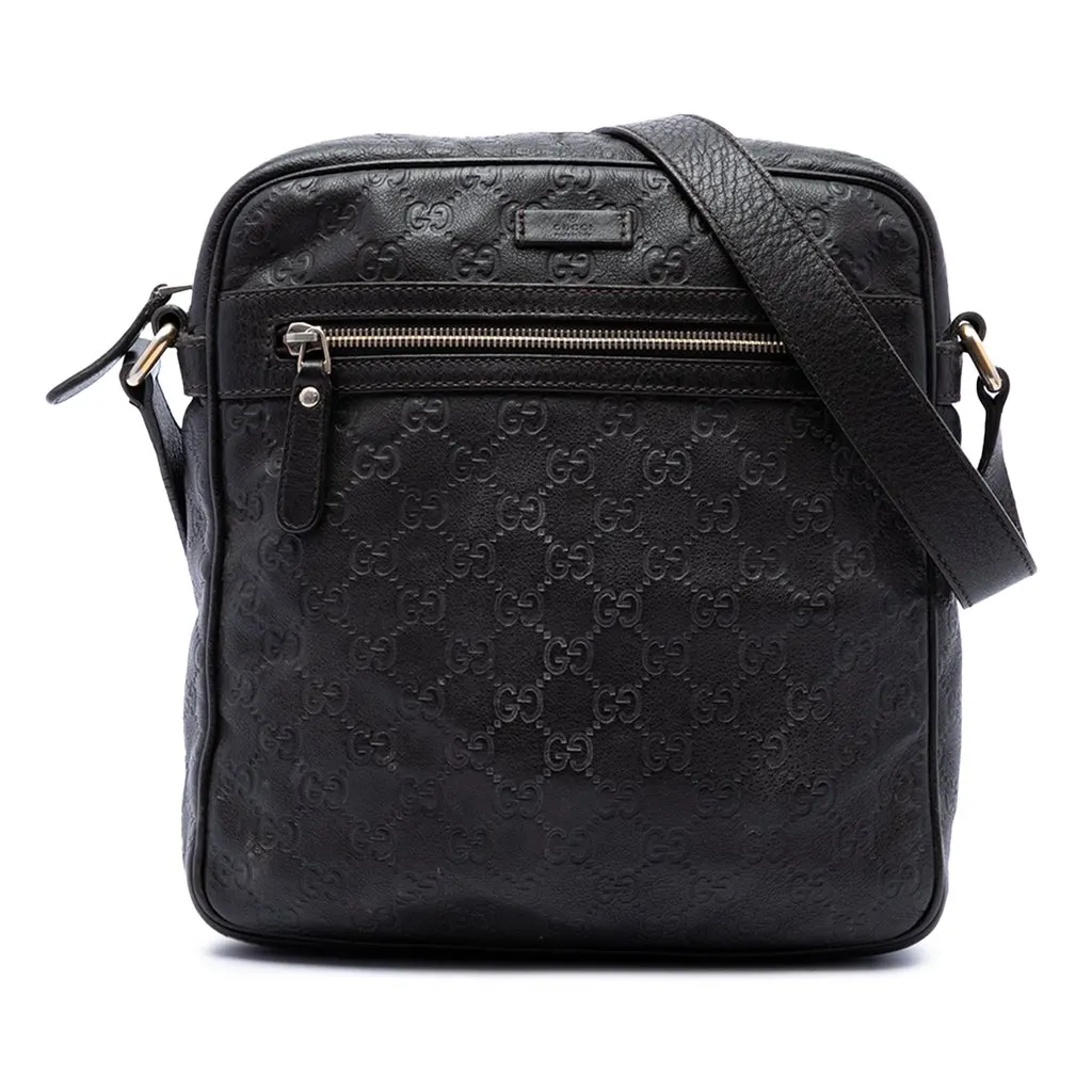 Gucci Guccissima Crossbody Brown Leather Very good - Front View