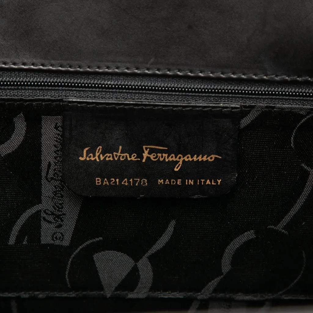 Salvatore Ferragamo Leather Vara Bow Satchel Black Leather Very good - Box View