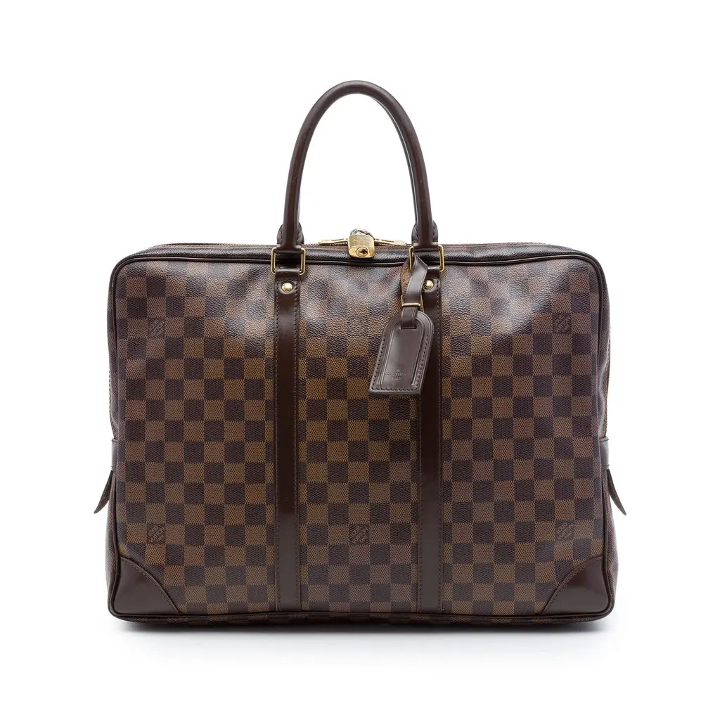 Louis Vuitton Damier Ebene Porte Documents Voyage PM Brown Very good - Front View