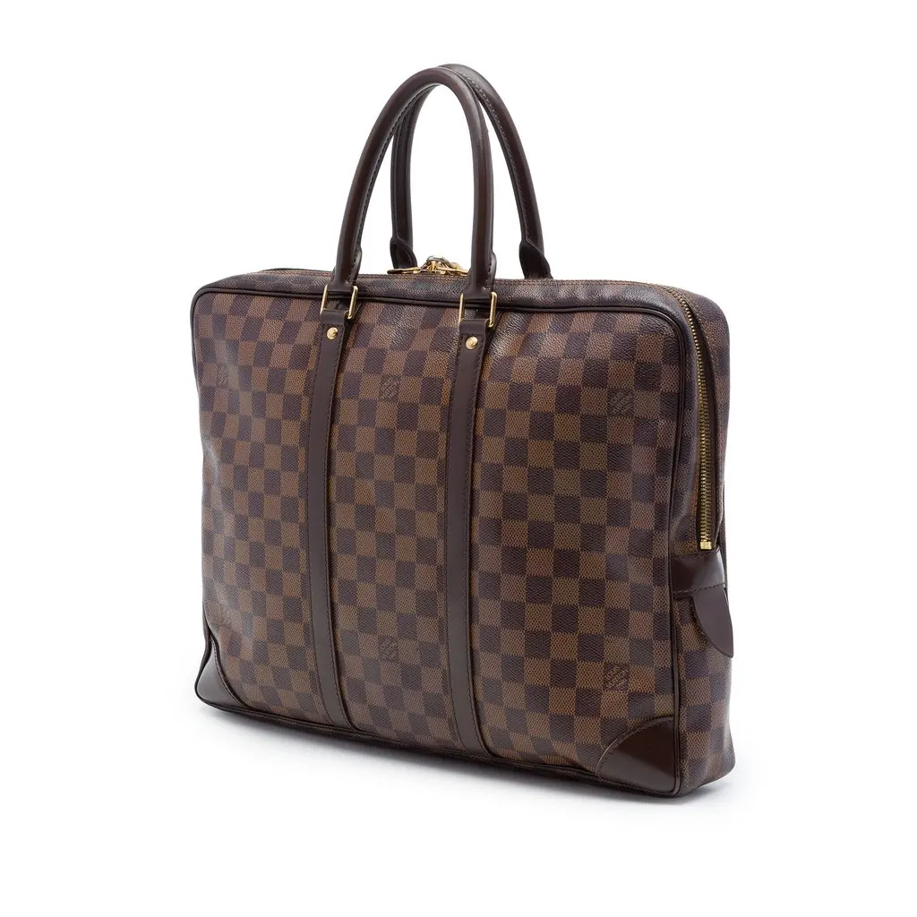 Louis Vuitton Damier Ebene Porte Documents Voyage PM Brown Very good - Back View
